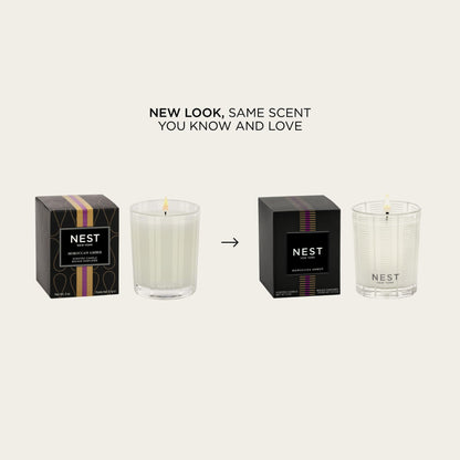 NEST New York Scented Votive Candle, Moroccan Amber - 2 oz - Up to 28-Hour Burn Time - Reusable Glass Vessel