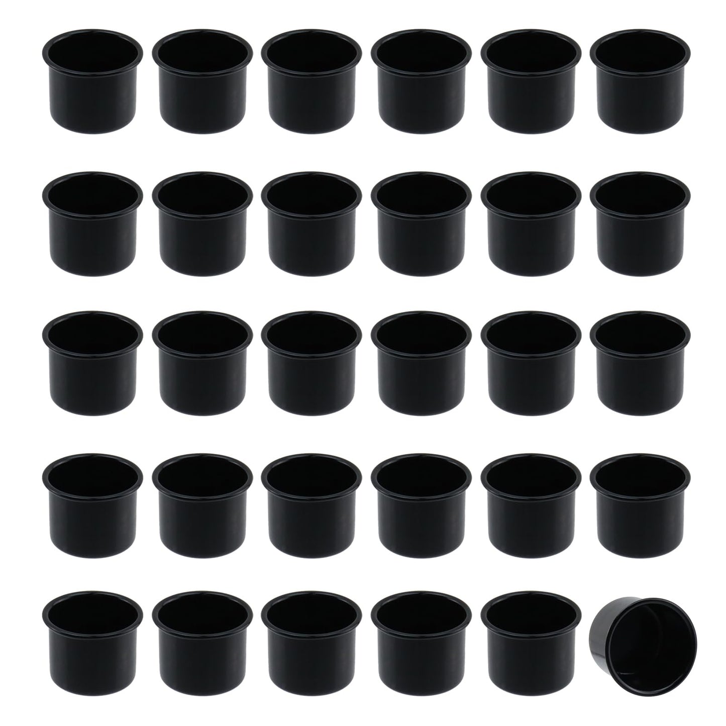 Pastlla 30Pcs Candle Cups Holders, 0.7 x 1 Inch Aluminum Metal Candlestick Holder Cup, Candle Inserts Drip Protectors for Wax Dripping Jar Candle Ramadan Valentine Christmas, Gold & Platinum (Black