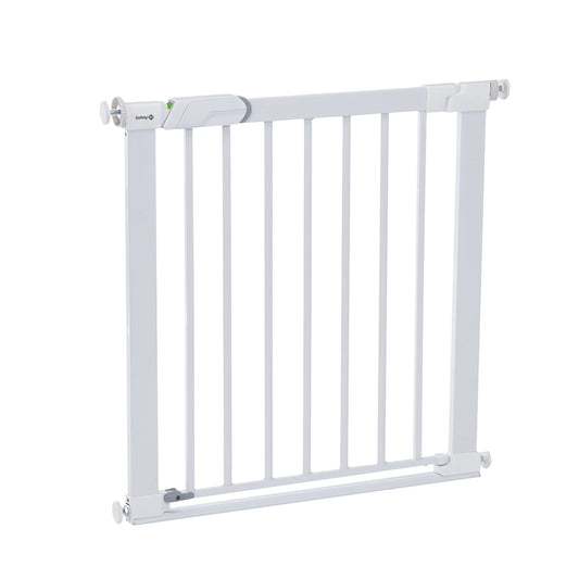 Safety 1st Flat Step Gate, Baby Stair Gate Pressure Fit, 73-80cm (max. 101cm), Ultra Flat Step-over Bar, "Keep Open" Baby Safety Gate, One-Hand Opening, No-Screw Installation (No Drilling), White
