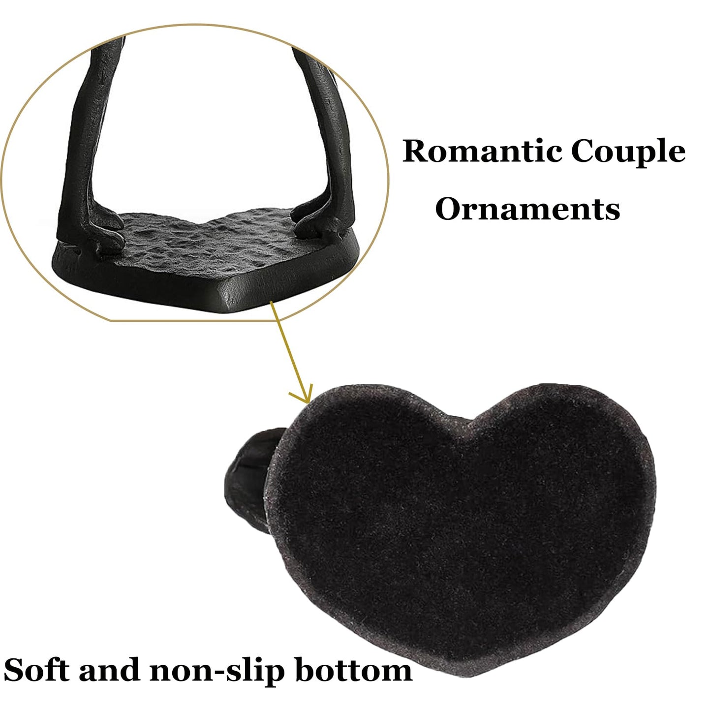 Aoneky Affectionate Couple Art Iron Sculpture, 6 Years of Love Wedding Passionate Love Figurine Statue Romantic Metal Ornament Mantelpiece Table Decoration (Hold Hands Kiss)