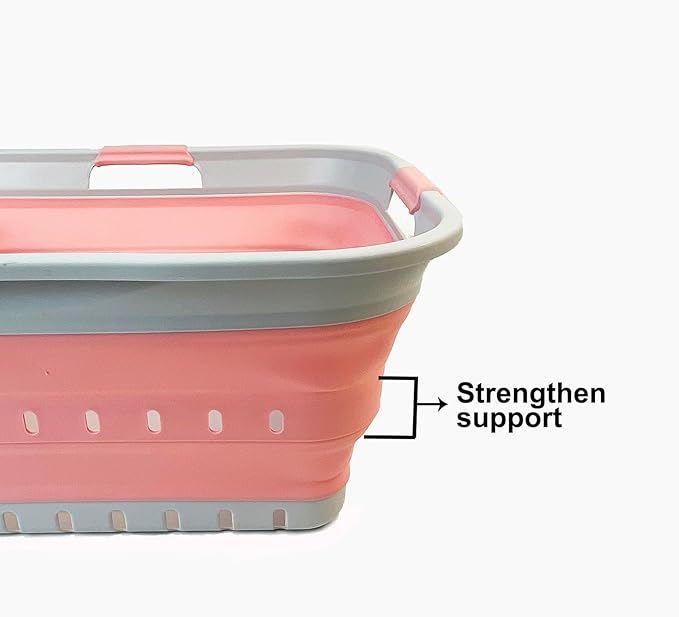 SAMMART 42L Collapsible Plastic Laundry Basket