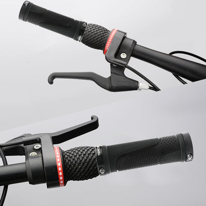 TOPCABIN Bike Handlebar Grips,Short Mini Bicycle Handlebar Grips Two-Color Rubber Bike Grips Fit Many Standard Bikes 2PCS 90MM Length (Aluminum Double Lock(Black90mm))