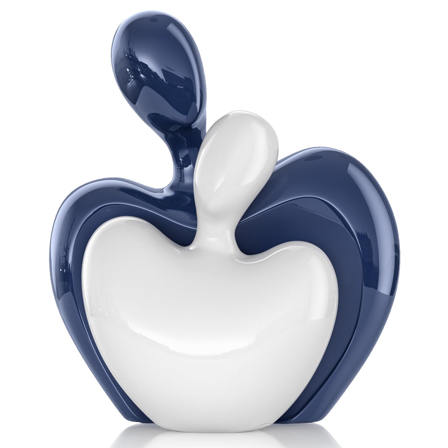 XMGZQ Blue White Mini Hugging Couple Statue Ceramic Lover Figurine Home Decor is a Romantic Gift for Her on Wedding Anniversary and Valentines, TV Stand Decoration Knick Knacks for Shelves (Blue)