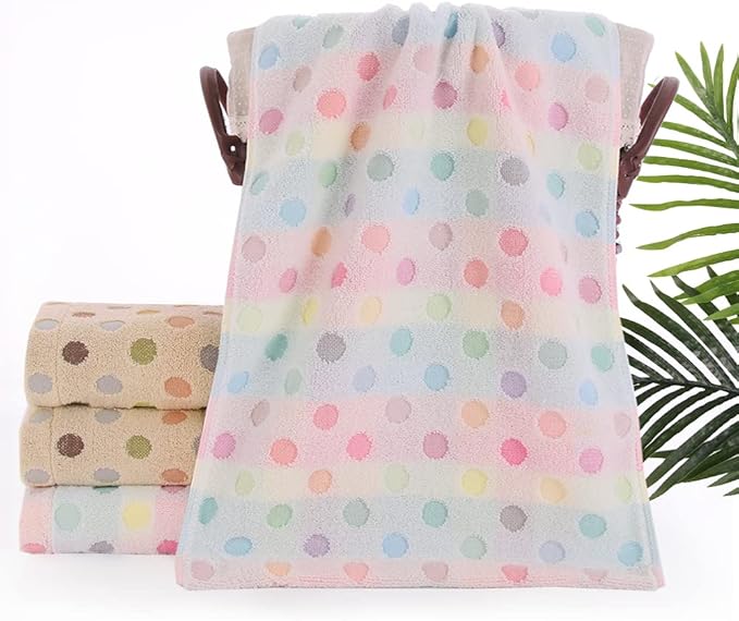 Pidada Hand Towels Set of 2 Colorful Polka Dot Pattern 100% Cotton Soft