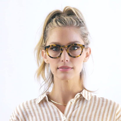 Peepers by PeeperSpecs Oprah's Favorite Women's Stardust Round Blue Light Blocking Reading Glasses - Tokyo Tortoise +1.50