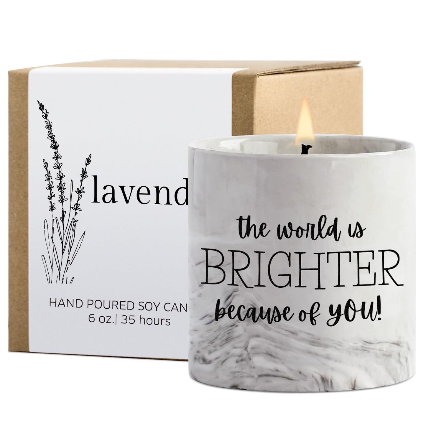 FreeJac Friendship Candle Gifts - Thank You Gift for Women, Mom, Teacher, Sister - Best Friend BFF Birthday Gifts Inspirational Lavender Candle Jar 6 Oz