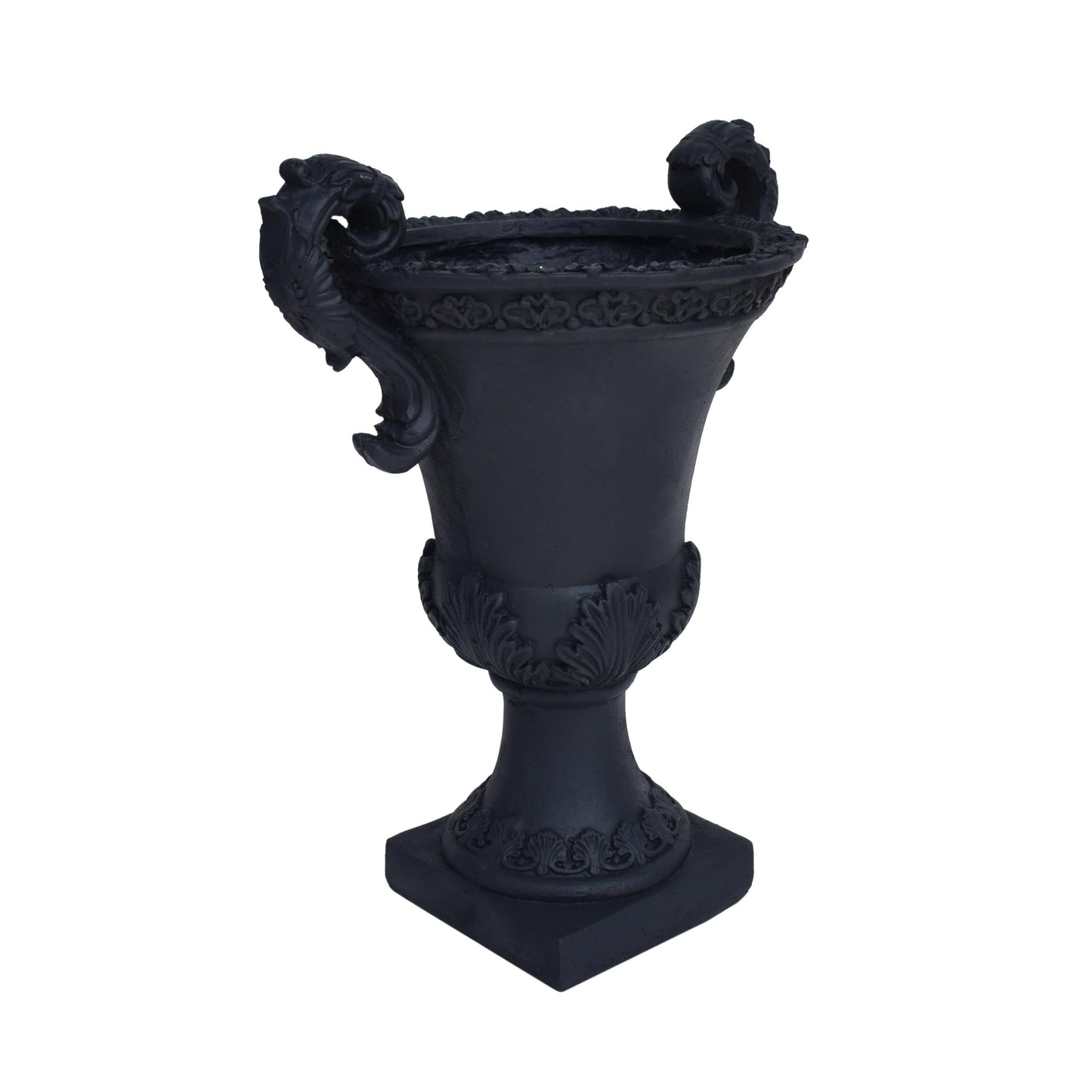 roomfitters Garden Urn Planter Decorative Planter for Indoor and Outdoor Spaces, Elegant Antique-Inspired Design, Durable MGO Construction, Black