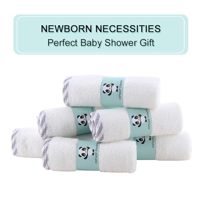 HIPHOP PANDA Baby Washcloths, Rayon Made from Bamboo