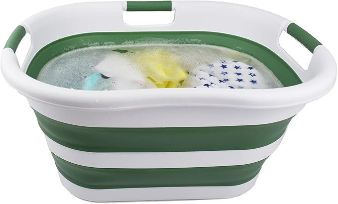 SAMMART 40L Collapsible Plastic Laundry Basket