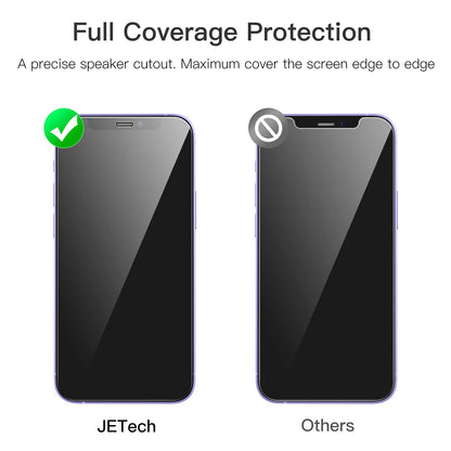 JETech Full Coverage Screen Protector for iPhone 16e 2025, iPhone 13/13 Pro 6.1-Inch, Tempered Glass Film with Easy Installation Tool, Case-Friendly, HD Clear, 3-Pack