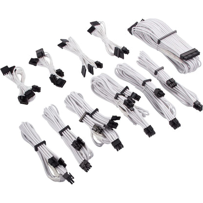 CORSAIR CP-8920224 Premium Individually Sleeved PSU Cables Pro Kit – Black, 2 Year Warranty, White