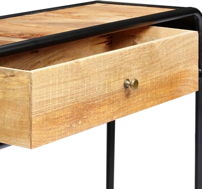 Console Table with 1 Drawer and 2 Compartments, 46.5"x11.8"x29.5" Solid Mango