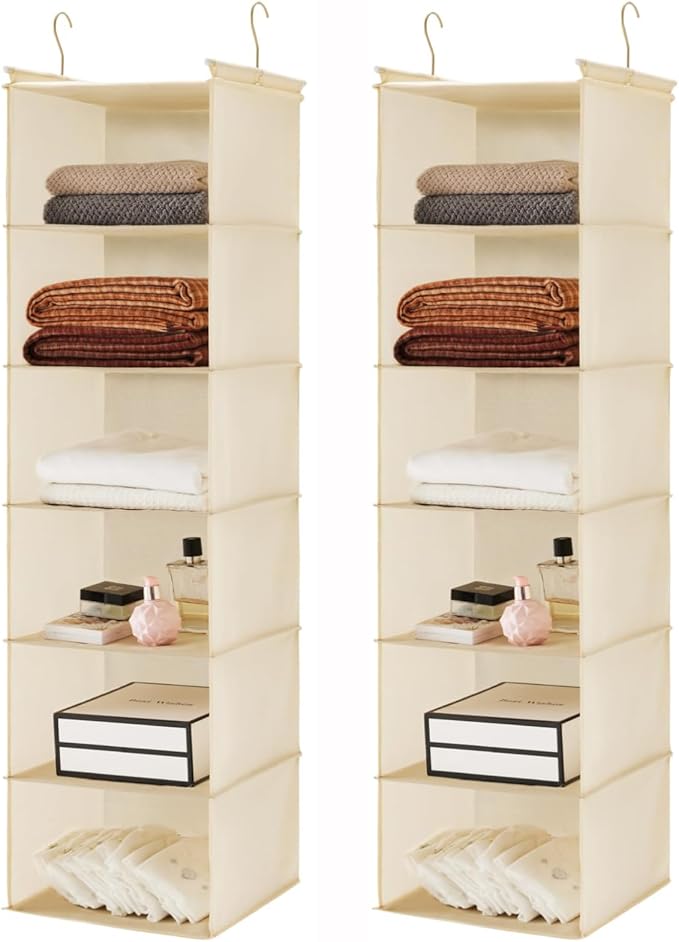 MAX Houser 6 Tier Shelf Hanging Closet Organizer, Closet Hanging Shelf