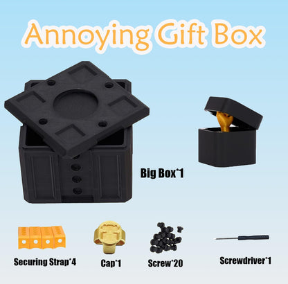 Christmas Stocking Stuffer The Annoying Present，Annoying Gift Box with 3D Printed Screws & Finger Surprise Box， Perfect for Birthdays,Office & Halloween,White Elephant Gifts for Men(Purple)