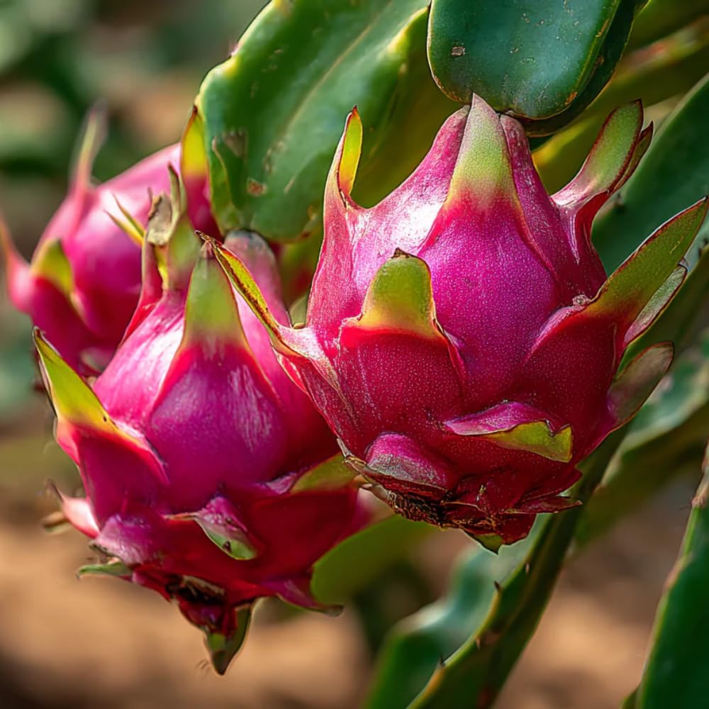 Dragon Fruit Plant Live in 3 Gallon Pot, Tropical Fruit Tree Cactus for Outdoors