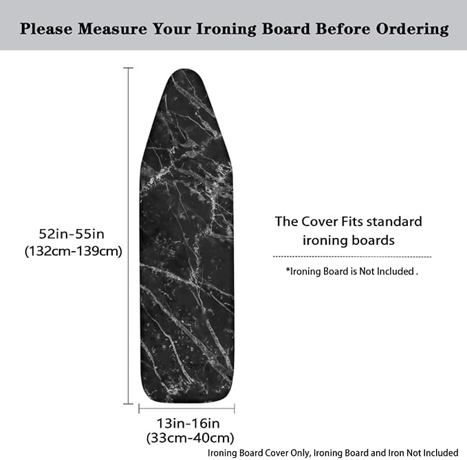 Black Marble Printed Ironing Board Cover 15X54“