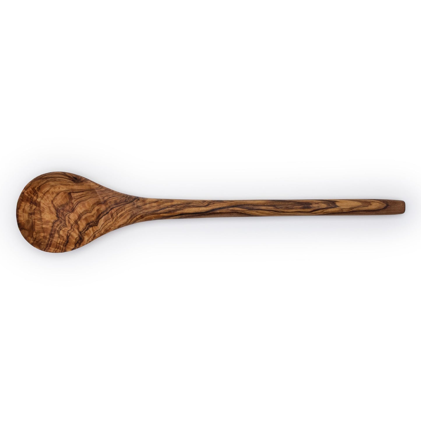 Sainte Olive 14.5 Inch Handmade Natural Olive Wood Cooking Spoon, Heat Resistant, Perfect for Nonstick Pans and Deep Pots