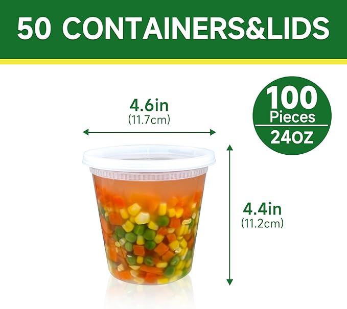 50 Set 24 oz Deli Containers