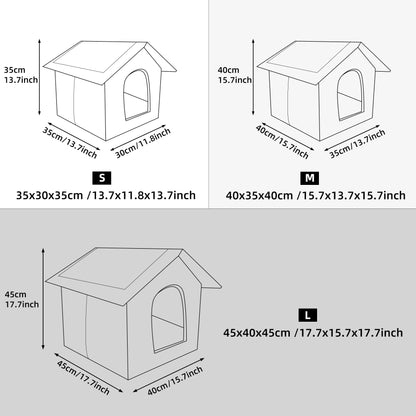 Vinnypet Cat House for Outdoors Waterproof Weatherproof Cat Cave Pet Shelter with Plush Cushion for Feral Cats/Dogs 35x30x35cm