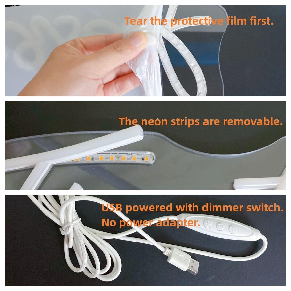 QiaoFei Led Will You Marry Me Neon Sign Word/Letters USB with Dimmer Switch Neon Lights for Room Decor Wedding Engagement Wall Hanging Decoration (Warm white)