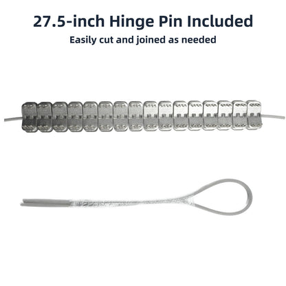 48'' Stainless Steel Conveyor Belt Fasteners Clips with 27.5'' Hinge Pin - for Industrial Conveyor Belt Staple Lacing, Suitable for Belt Thickness of 5-6mm - Split into 3 Equal Sections