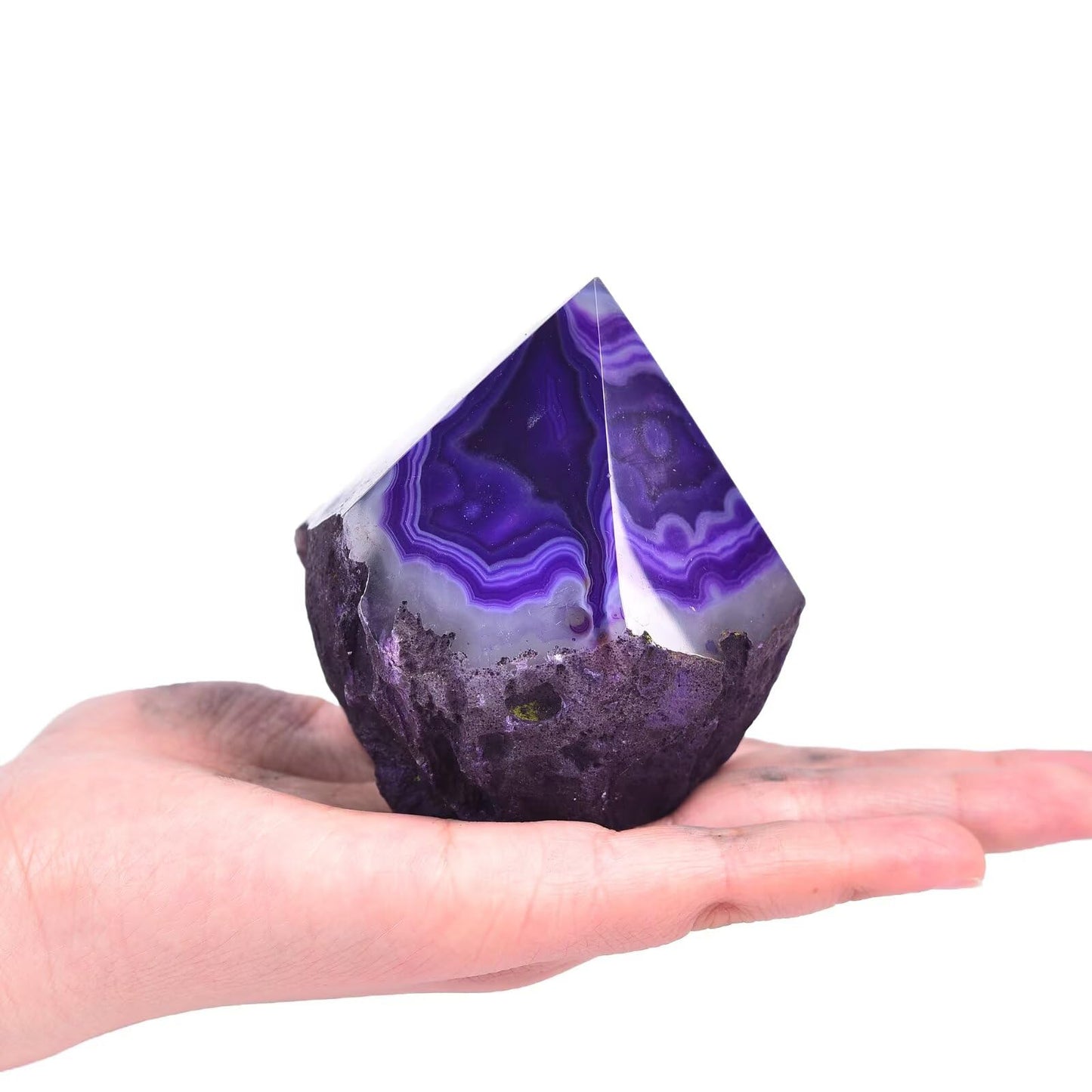 CNYANFEI Dyed Purple Agate Tower Irregular Crystal Wand 0.6-1.1 Lbs