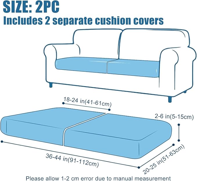 Smiry Waterproof Couch Cushion Covers, Stretch Jacquard Thick Sofa Cushion