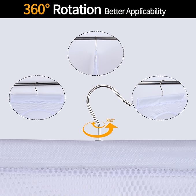 Breathable Mesh Laundry Hamper, Bringing Hooks Foldable Hanging Shower Caddy