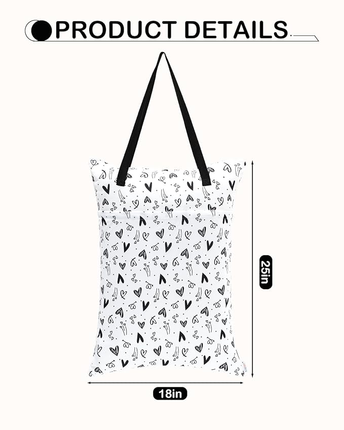 ALVABABY 2 Pack Large Wet Dry Bag Waterproof Hanging Cloth Diaper