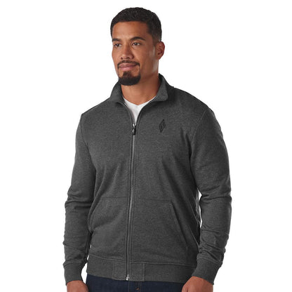 Skechers Men's The Hoodless Hoodie GO Walk Everywhere Full Zip Mock Neck Jacket, Heather Charcoal, Large