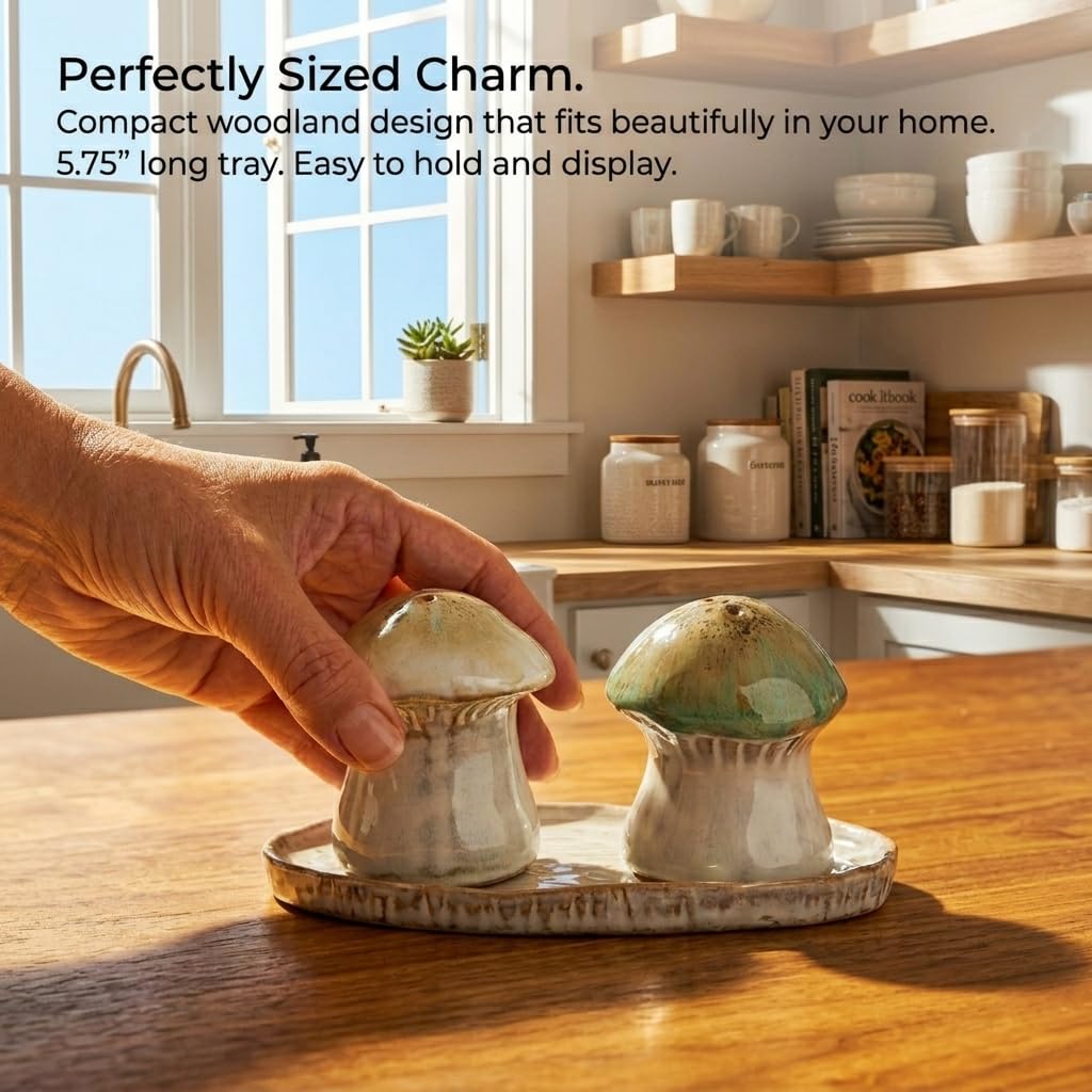 The Bridge Collection Mushroom Unique Salt and Pepper Shaker Set