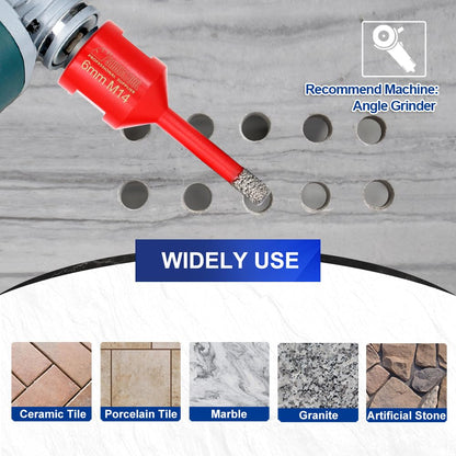 SHDIATOOL Dry Diamond Drill Core Bit 2pk Diameter 6mm Vacuum Brazed Drilling Porcelain Tile Granite Marble
