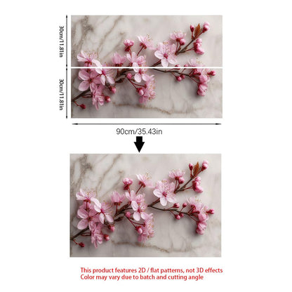 Cmialusie Peel and Stick Wall Sticker 35.4 x 23.6 Inch Cherry Blossom Marble Decorative Wall Decal for Home