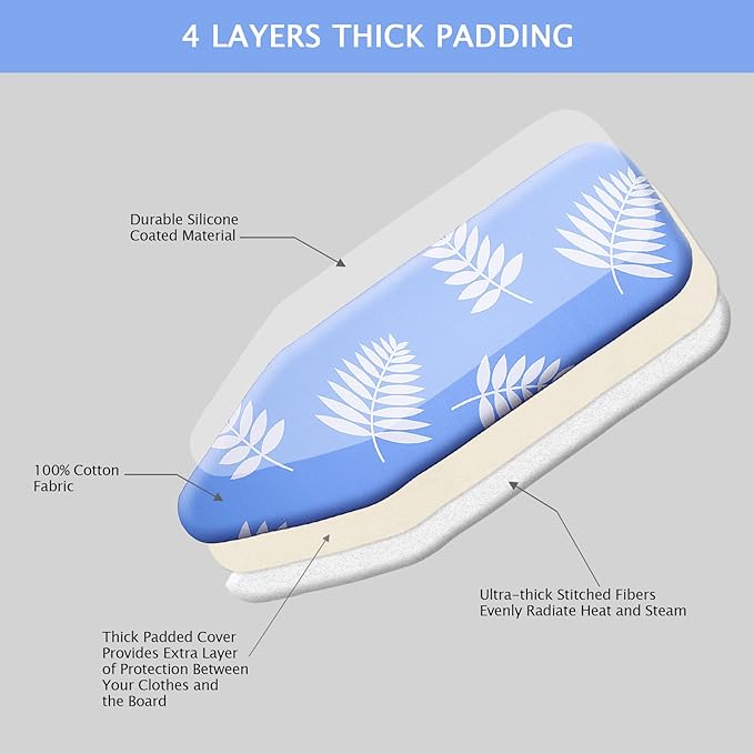 SheeChung Ironing Board Cover and Pad 15x54, Thick Ironing Board Cover