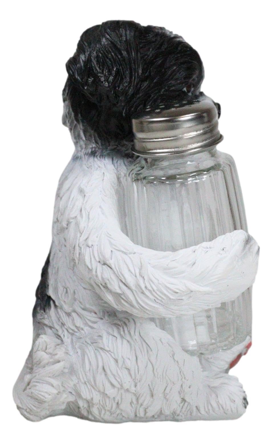 Ebros Gift Realistic Adorable Hugging Pooch Shih Tzu Mini Toy Breed Dog Decorative Glass Salt Pepper Shakers Holder Resin Figurine 6"Tall Animal Pet Pal Kitchen Helper Spice Organizer Accent Statue
