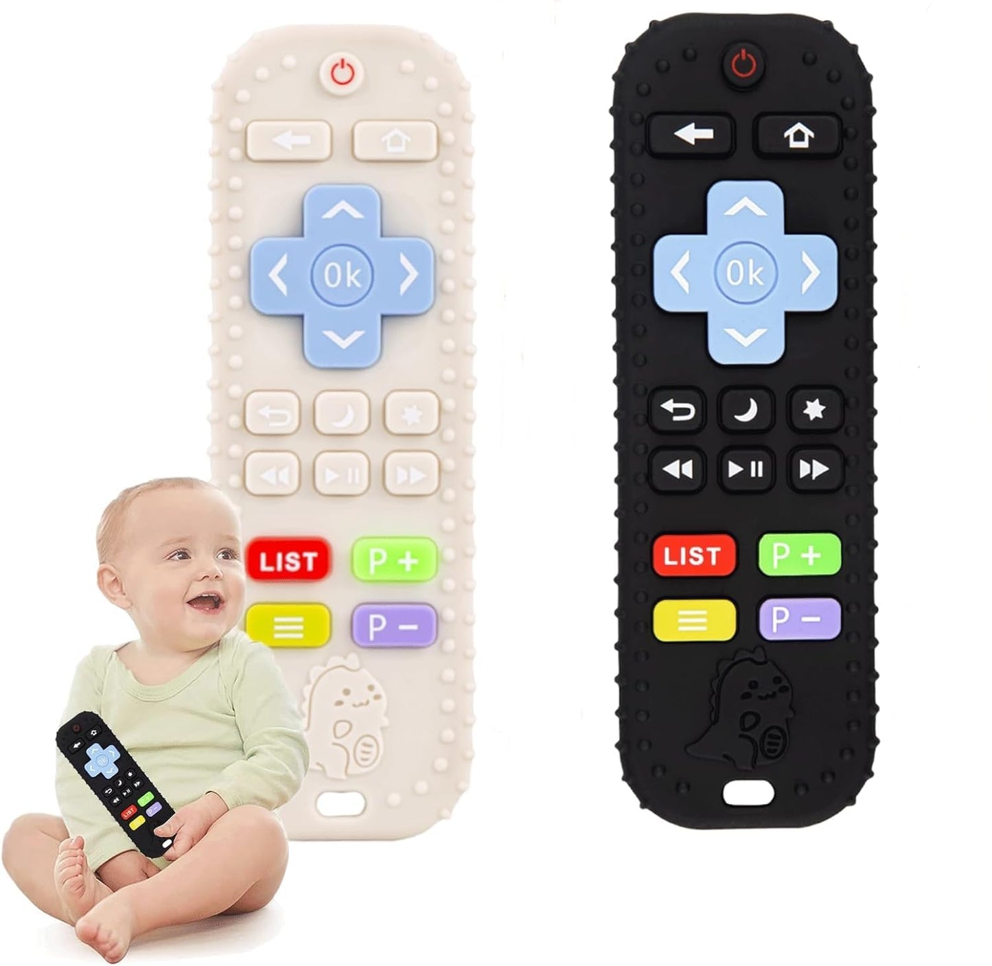 Teething Toys(2 Pack), Tinabless Baby Teether Toy Chew Toy for Babies 3-24 Months TV Remote Control Shape Teething Relief Baby Toys for Infants