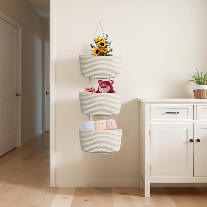 Hanging Baskets for Organizing, Over the Door Organizers and Storage, 3-Tier