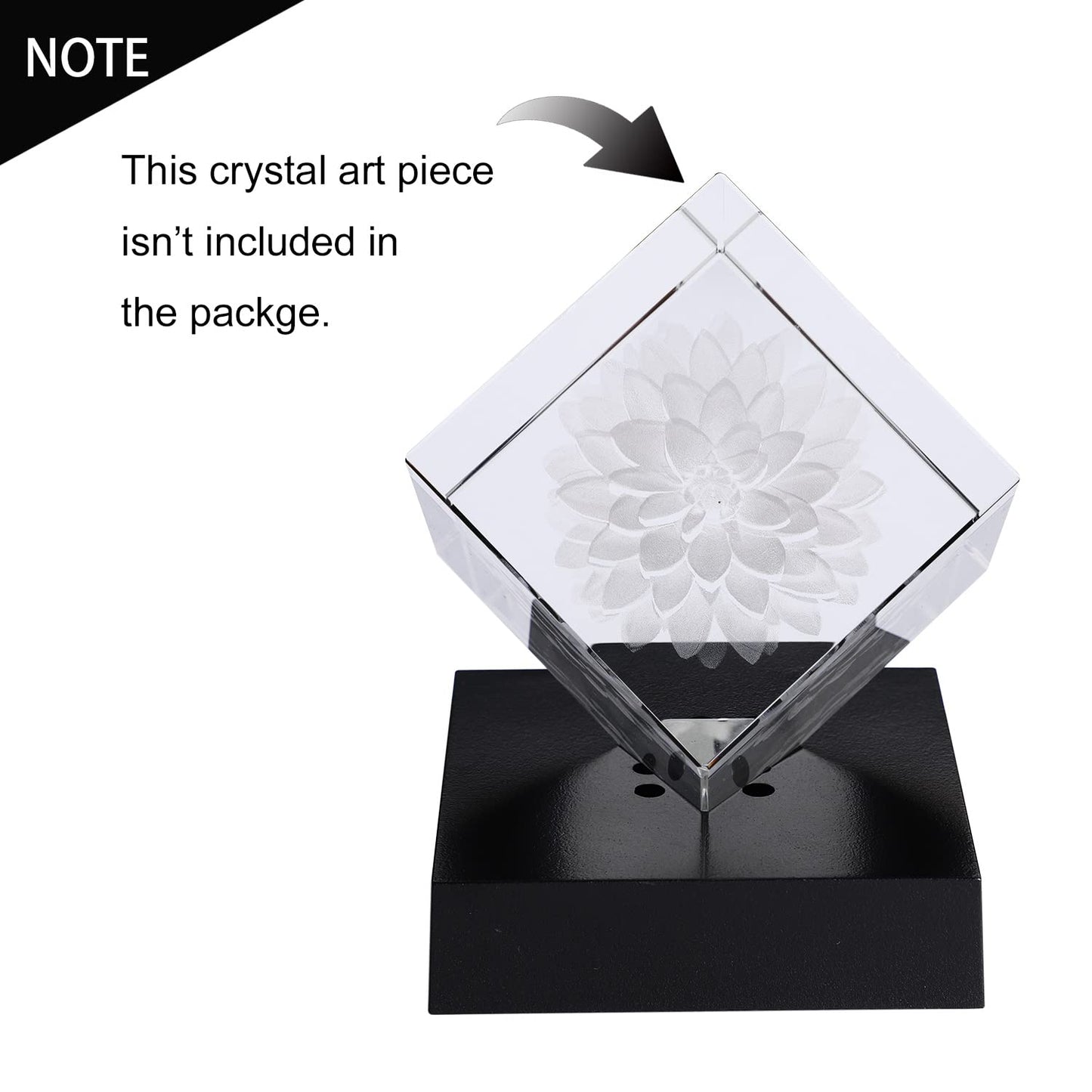 Facmogu LED Lights Base for Crystal 3D Glass Art, Plactic Pedestal Color Show Stand for Crystal Awards, Trophies, Statues, Figurines,USB Powered LED Display Base Stand (White)