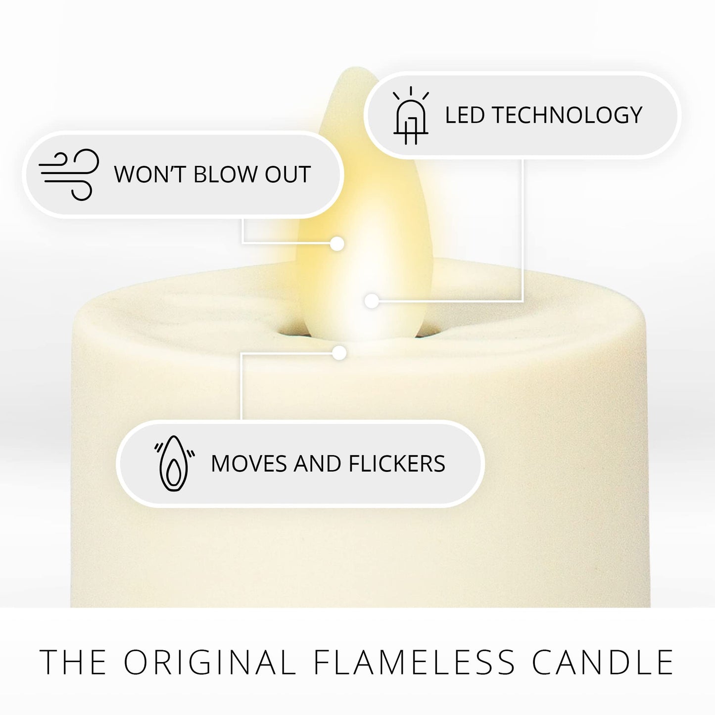 Luminara Flickering Flameless Pearl Ivory Tealights - Warm LED Light Flame Votives - Battery Operated Decor for Dining Room Table Centerpieces, Fireplace Mantel, Dinner Party, Reception - Set of 4