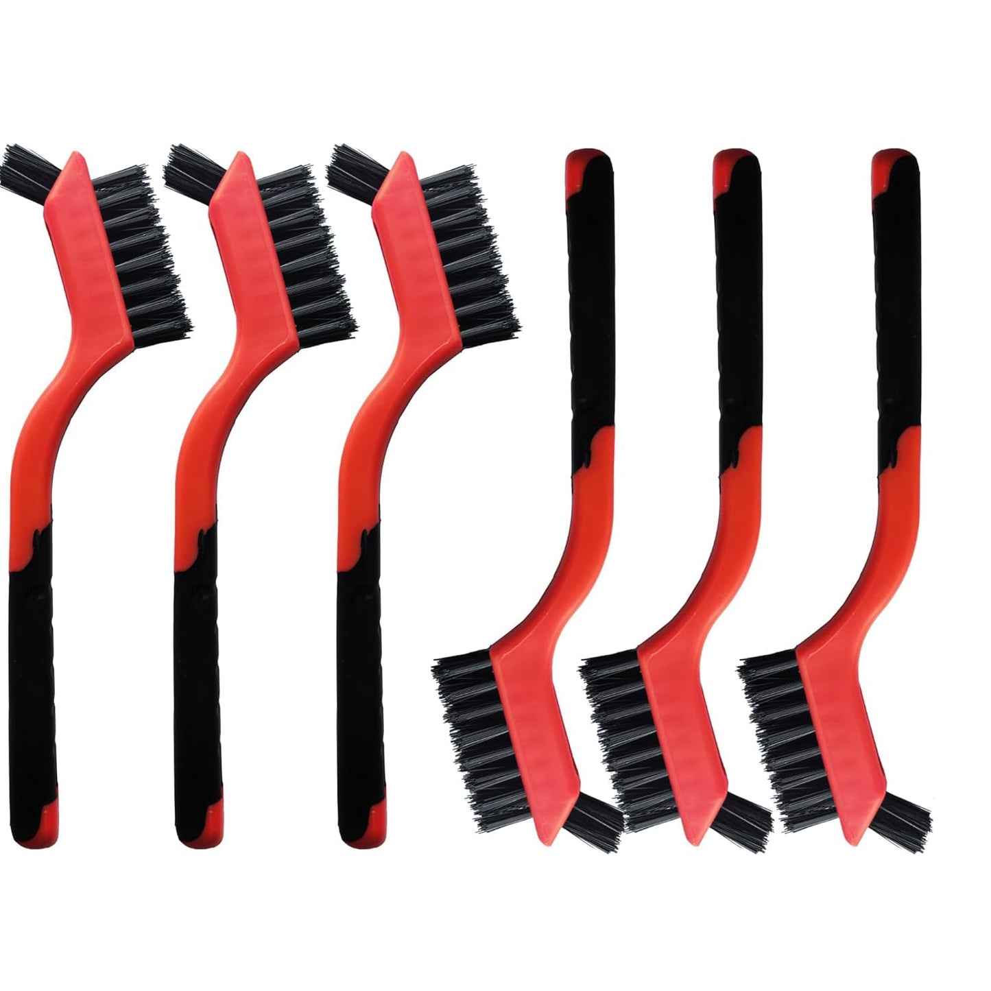 6-Pack Non-Scratch Nylon Cleaning Brushes - Mini Head Design with Ergonomic Grip & Hanging Hole for Delicate Surfaces & Daily Cleaning