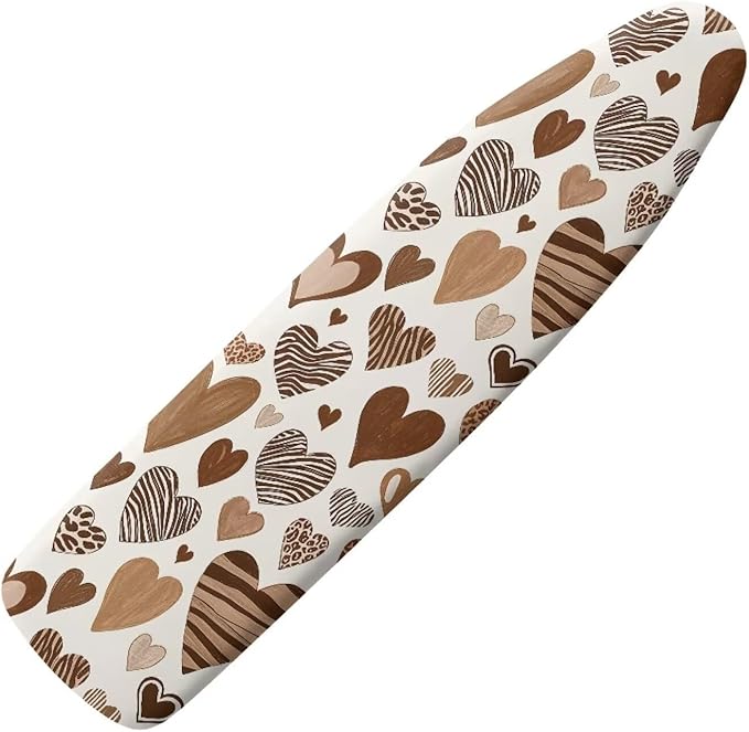 Leopard Hearts Ironing Board Cover Resist Scorching Cover Heavy Duty Padded