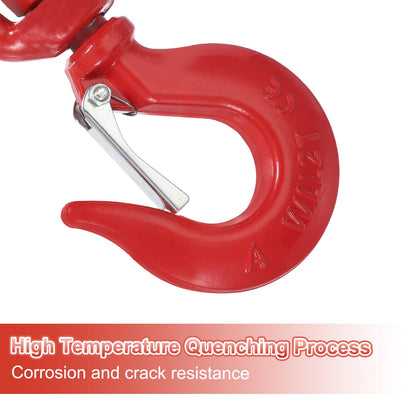 PATIKIL Swivel Lifting Hook, 2 Ton Swivel Hook Eye Sling Hook Alloy Steel Self-Locking Grab Hook with Safety Latch for Hoisting Lifting, 4410 lbs Load