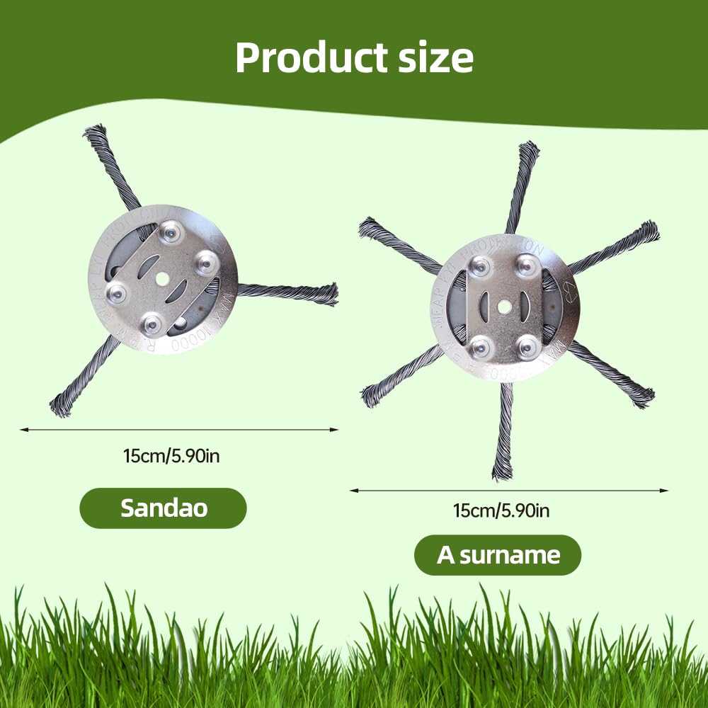 Steel Wire Grass Trimmer Head, 2025 New 6 Inch String Trimmer Replacement Head, Universal Steel Wire Weed Grass Trimmer Blade Remover Tool for Lawn Mower Tray, Weed Eater (1, 6 Blades)