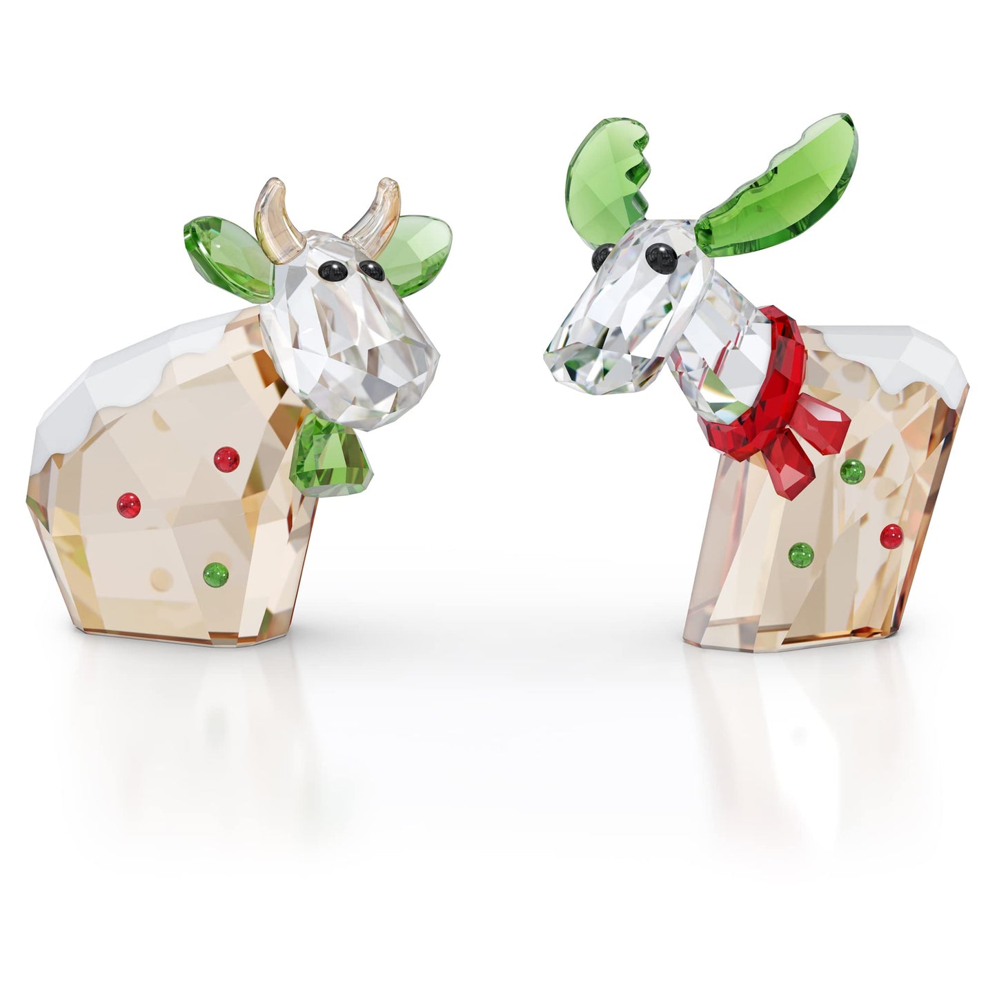 Swarovski's Mo & Ricci Ornament, Clear, Red and Green Crystals from the Mo & Ricci Collection