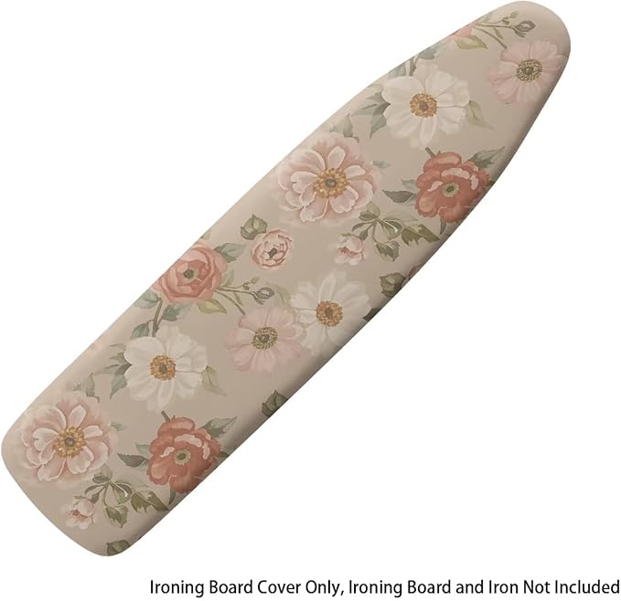 Floral Print Ironing Board Cover, Stretch Scorch Resistant Padding Elastic Edge