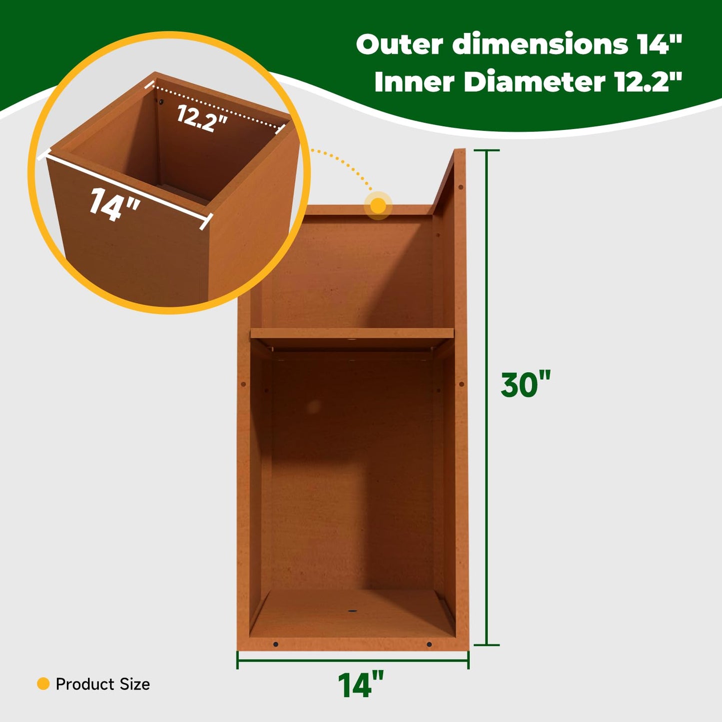 GZLVSOW Corten Steel Planter Box for Outdoor Plants 14"x14"x30" Metal Planter Spliced Planter Box with Removable Insert Sherf for Outside,Indoor,Garden (Corten, 14 * 14 * 30)