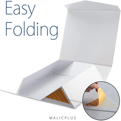 MALICPLUS Extra Large Gift Box with Lids for Mothers Day 17x14.5x5.5 Inches, White Bridesmaids Proposal Box with Magnetic Closure for All Occasion (Lattice Texture)