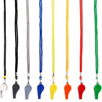 Whistle, 8PCS Sports Whistles with Lanyard, Loud Crisp Sound Whistles Bulk Ideal for Referees, Coaches, and Officials