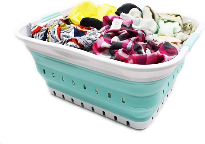 SAMMART 42L Collapsible Plastic Laundry Basket