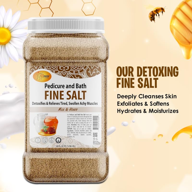 SPA REDI - Detox Foot Soak Pedicure and Bath Fine Salt, Lavender and Wildflower, 128 Oz - Made with Dead Sea Salts, Argan Oil, Coconut Oil, and Essential Oil, Hydrates, Softens and Moisturizes